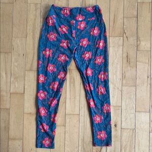 LuLaRoe Leggings - Blue & Pink Floral